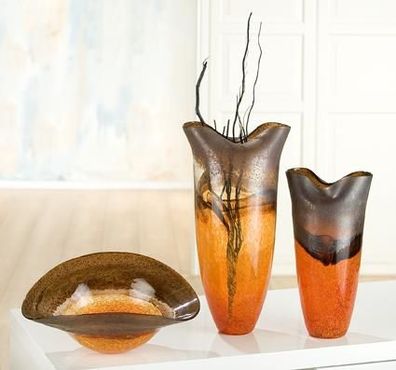 Gilde Glas Konische Vase Arancia 39881