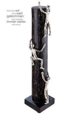 Gilde Skulptur "Hoch hinaus" Aluminium, Holz schwarz 44112