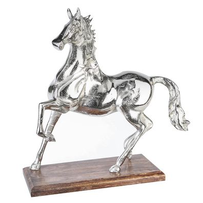 Casablanca Skulptur Pferd Alu/ Mangoholz H.41cm Höhe: 41 cm Breite: 40 cm Tiefe: ...