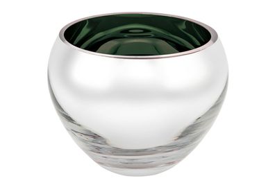 Fink COLORE Teelichthalter, Glas, moosgrün Höhe 9cm, Ø 12cm 115319