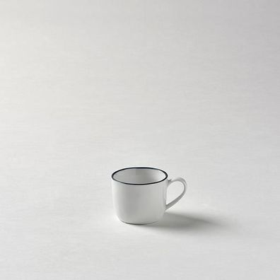Lambert Piana Espressotasse, Dekor Rand weiß/ basaltgrau Porzellan, H 5 cm, D 6,5 ...
