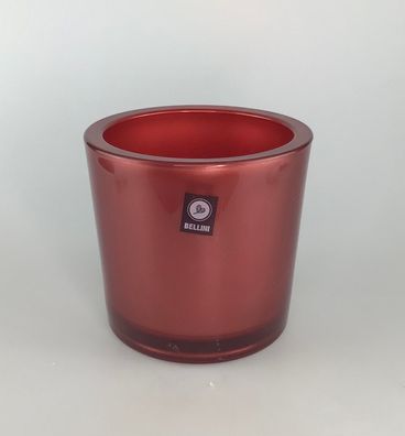 Bellini Windlicht/ Übertopf Marit rund 12cm metallic rot