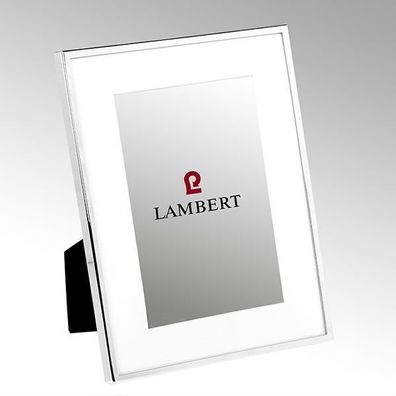 Lambert Portland Bilderrahmen 17,7x22,7 versilbert, Emaille weiß für Fotoformat ...