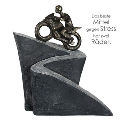 Gilde Skulptur "Uphill" bronzefarben, Basis in grau H: 29 cm B: 30 cm T: 7cm 89359