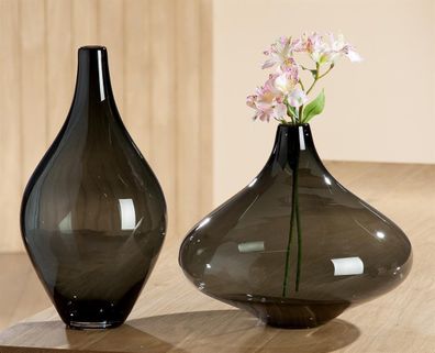 Gilde Vase tief "Antracito" grau, durchgefärbt Länge 35,5 cm Breite 35,5 cm Höhe ...