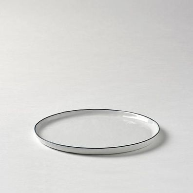 Lambert Piana Teller Porzellan, D 21,5 cm, Dekor Rand weiß / basaltgrau 21381
