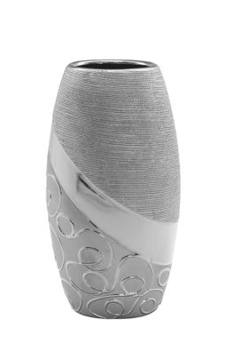 Vase "Stella Silver" oval silber L= 11,0 cm B= 18,0 cm H= 34,0 cm
