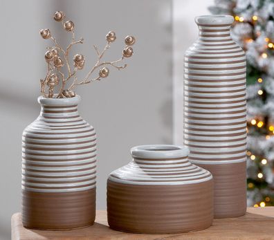 Gilde Vase "Padaung" Keramik braun 28811