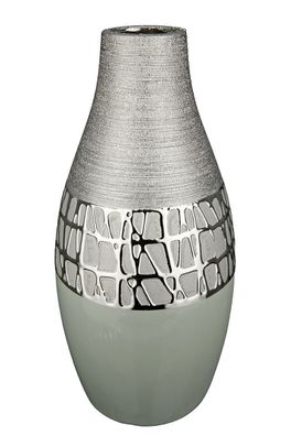 Gilde Halsvase "Lagos" Keramik grau, silberfarben 47357