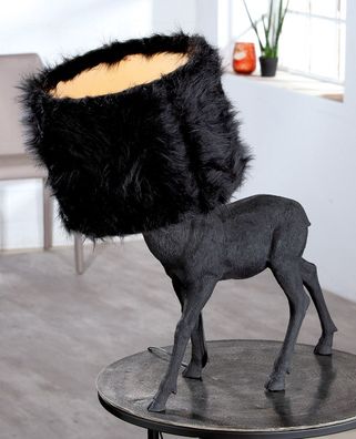 Gilde Lampe "Black Deer" Kunstharz schwarz 37162