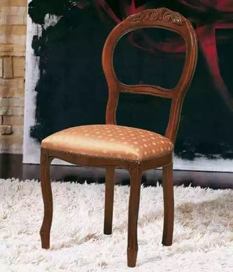 Luxus Esszimmerstuhl Stuhl Klassischer Polster Stoff Textil Designer Möbel