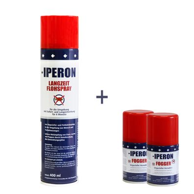 IPERON® Fogger Ungeziefervernebler & Langzeit Flohspray im Set