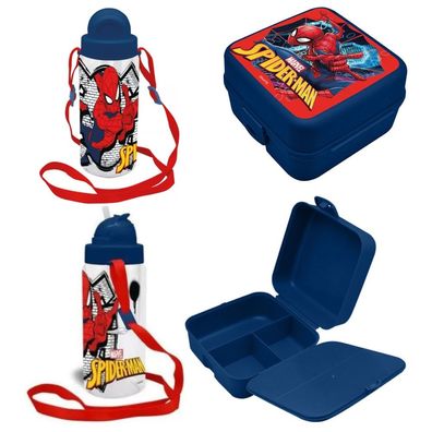 Lunchset Spiderman 4-Fächer Brotdose und Trinkflasche