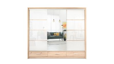 Kleiderschrank LINDO - mit spiegel / Regal / Tür Garderobenschrank Schlafzimmermöbel