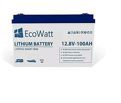EcoWatt 12,8V 100Ah Lithium LiFePO4 Batterie - Artikelnummer: S-10004