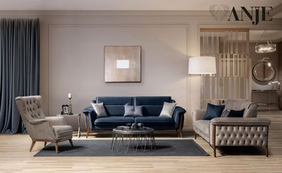 Luxus Couch Set Wohnlandschaft Sofaensemble Modern Wohnzimmergarnitur