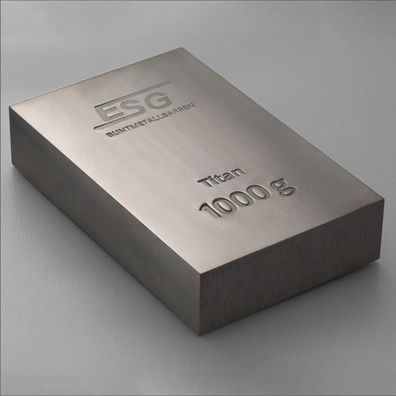 Titanbarren Titanium 1 kg 1000 Gramm Titan Ti ESG 995 Fein Anlage Rohstoffe