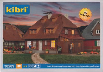 Kibri H0 38209 Bausatz Haus Mühlenweg Spreewald inkl. Hausbeleuchtungs-Startset - OV