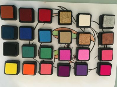 24 Farben Stempel-Kissen Kinder Wasserbasis bunt Inkpad Fleißstempel Tinte