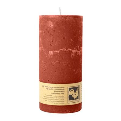 Stumpenkerze aus Paraffin, Country, 65/135 mm, Rost, Kerzenfarm HAHN, Brenndauer