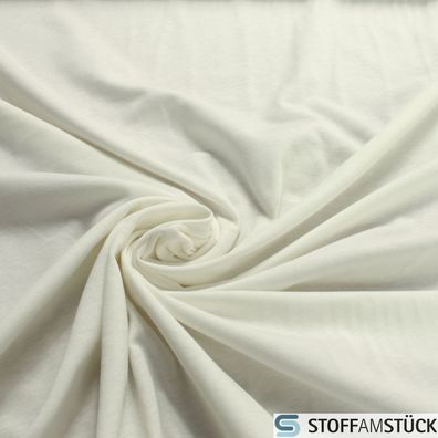Stoff Baumwolle Single Jersey off-white T-Shirt Tricot dünn leicht weich dehnbar