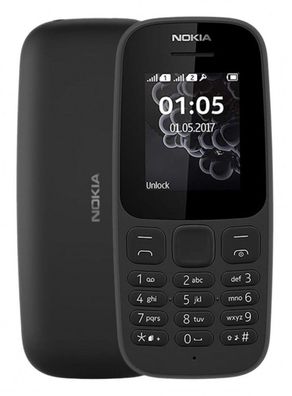 Nokia 105 (2017) TA-1034 Black Dual Sim Werkshandy Ohne Kamera Ohne Internet