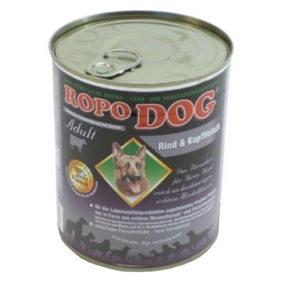 RopoDog ¦ Rind & Kopffleisch - 12 x 800g ? Nassfutter