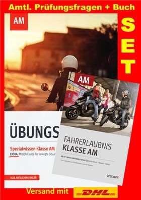 Fahrschule Lehrbuch AM + Fragebogen Zusatzfragen Rollerführerschein 04/2023