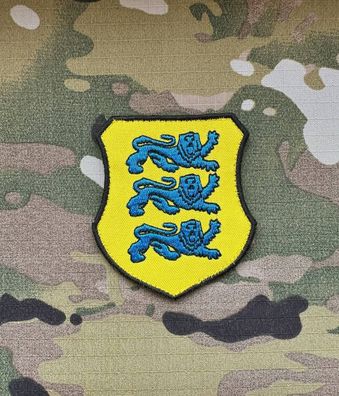 Patch "Wappen Estland" Löwen NATO Morale Tactical Aufnäher Abzeichen Klett Bundeswehr