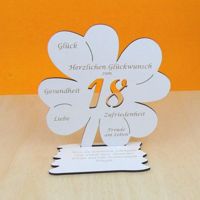 Geldgeschenk 18 Geburtstag Vintage Weiss 11cm für Gutschein zum verschenken