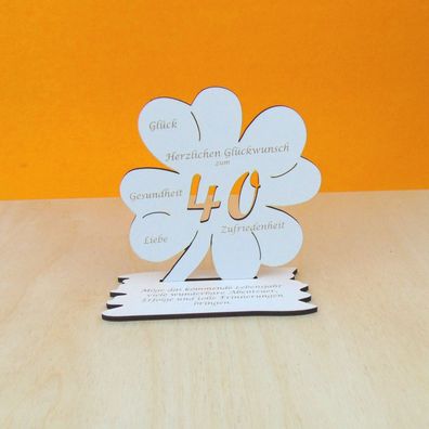 40. Geburtstag Geld Gutschein Geschenk 11 cm Vintage Weiß Tischdeko