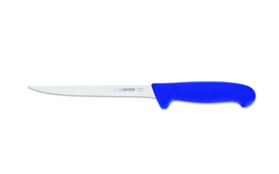 Giesser Messer Fischfiliermesser Filetiermesser Fisch schmal gerade blau 18 cm