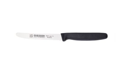 Giesser Messer Tomatenmesser Brötchenmesser scharf 11 cm Wellenschliff schwarz