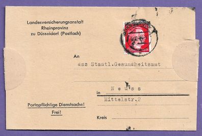 Umschlag Deutsches Reich Dienstsache von Düsseldorf nach Neuss 6.10.44