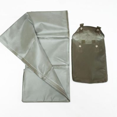 Bundeswehr Nässeschutzplane oliv in Packtasche ca. 200 cm x 122 cm