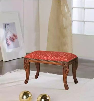 Hocker Zimmer Polster Textil Stoff Klassischer Polsterhocker Design Sitzmöbel