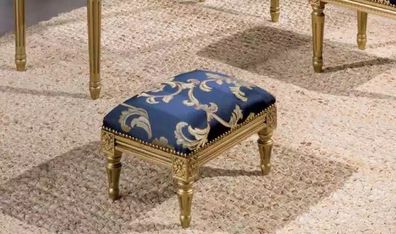 Luxus Hocker Klassischer Designer Sitzhocker Blau Polstehrocker Textil Möbel