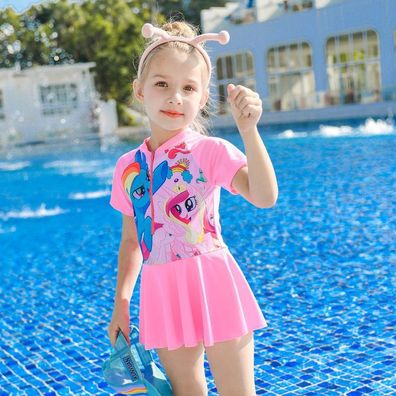 Mädchen One-piece Badeanzug Cute Pony Beach Swimsuit Kinder Pool Schwimmenrock