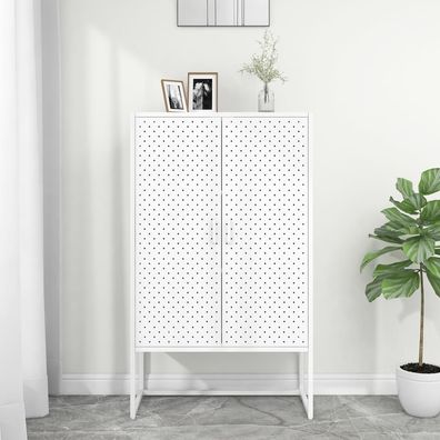 vidaXL Highboard Weiß 80x35x135 cm Stahl