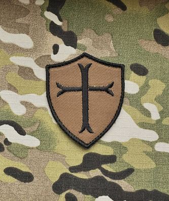 Patch Kreuz der Templer Kojote Schwarz Ritter Klett Abzeichen Veteran Aufnäher Armee