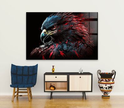 Adler Eagle Tier Animal Pop Art Leinwand , Acrylglas + Aluminium , Poster Wandbild