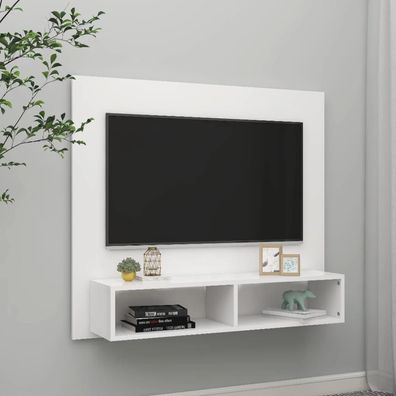 vidaXL TV-Wandschrank Weiß 102x23,5x90 cm Holzwerkstoff