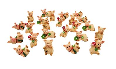 24 Glücksschweine Figuren Glücksbringer Tischdeko Schweinchen
