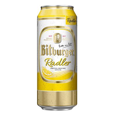 Bitburger Radler Erfrischend und herb fruchtig im Geschmack Dose 500ml