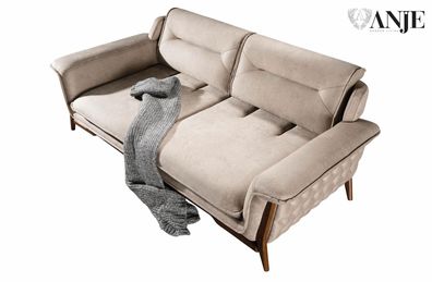 Wohnzimmer Dreisitzer Beiges Sofa Luxus Couch Textilmöbel Moderner Stil