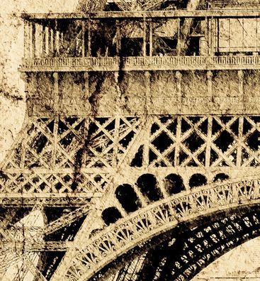 Zaunsichtschutz Eiffelturm Nostalgie sepia