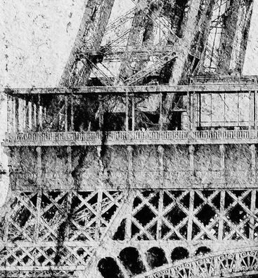 Zaunsichtschutz Eiffelturm Nostalgie grau
