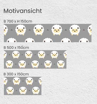 Balkonbanner Minimalistisches Zeichentrick Schaf Muster grau Balkon Sicht Garten