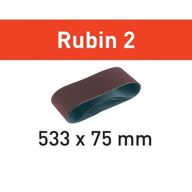 Festool Schleifband L533X 75-P80 RU2/10 Rubin 2 (499157), 10 Stück
