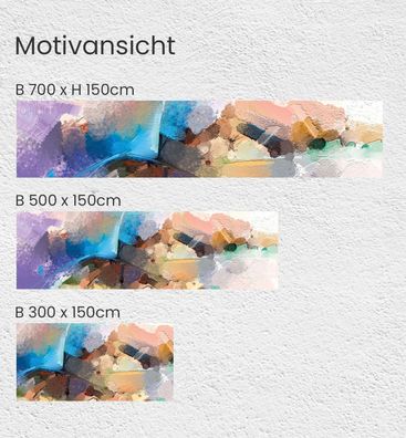Zaunbanner Abstrakte Malerei mit blauen Pinselstrichen Sichtschutz Garten Zaun
